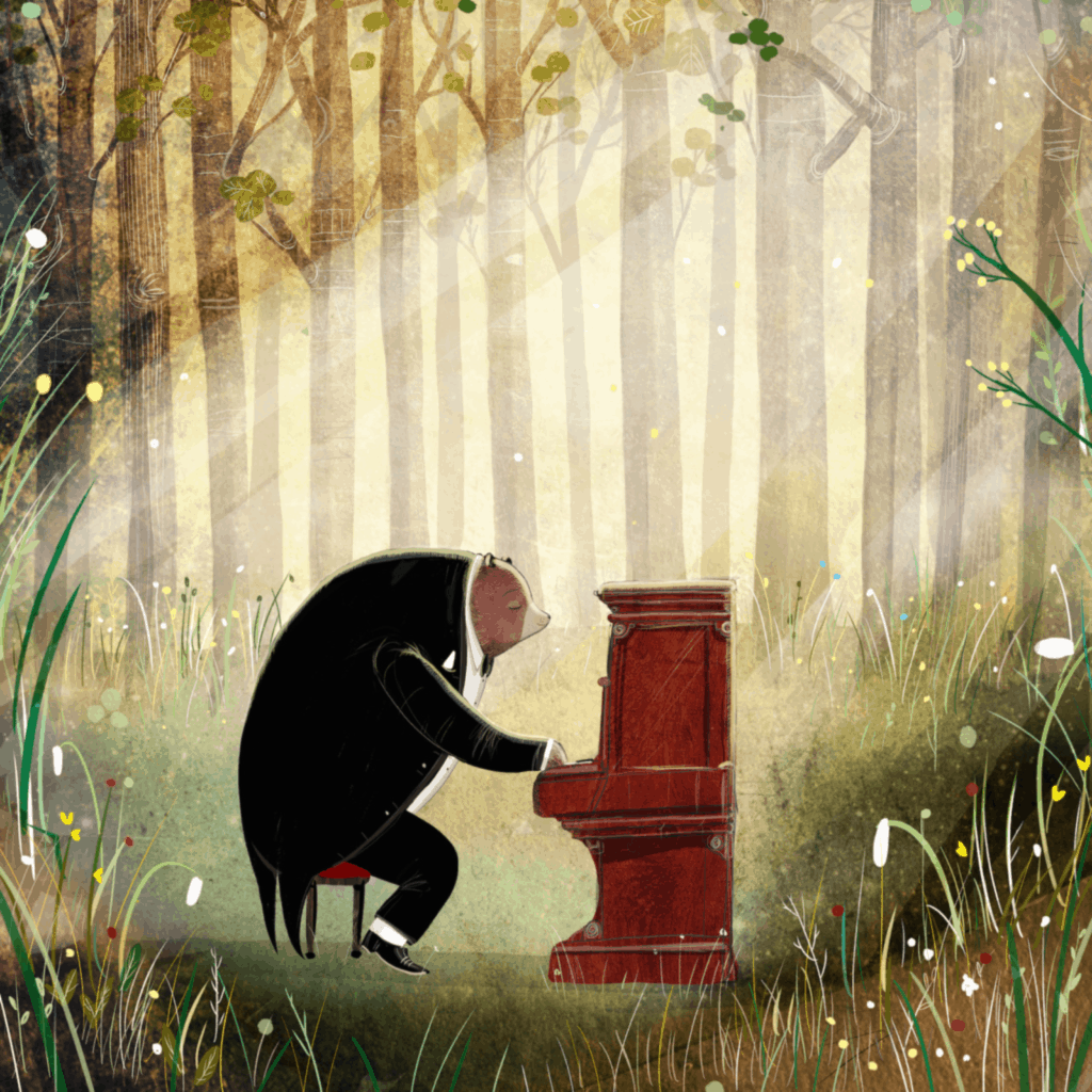 L'ours et le piano Illustration jeunesse - Ti'zAmie