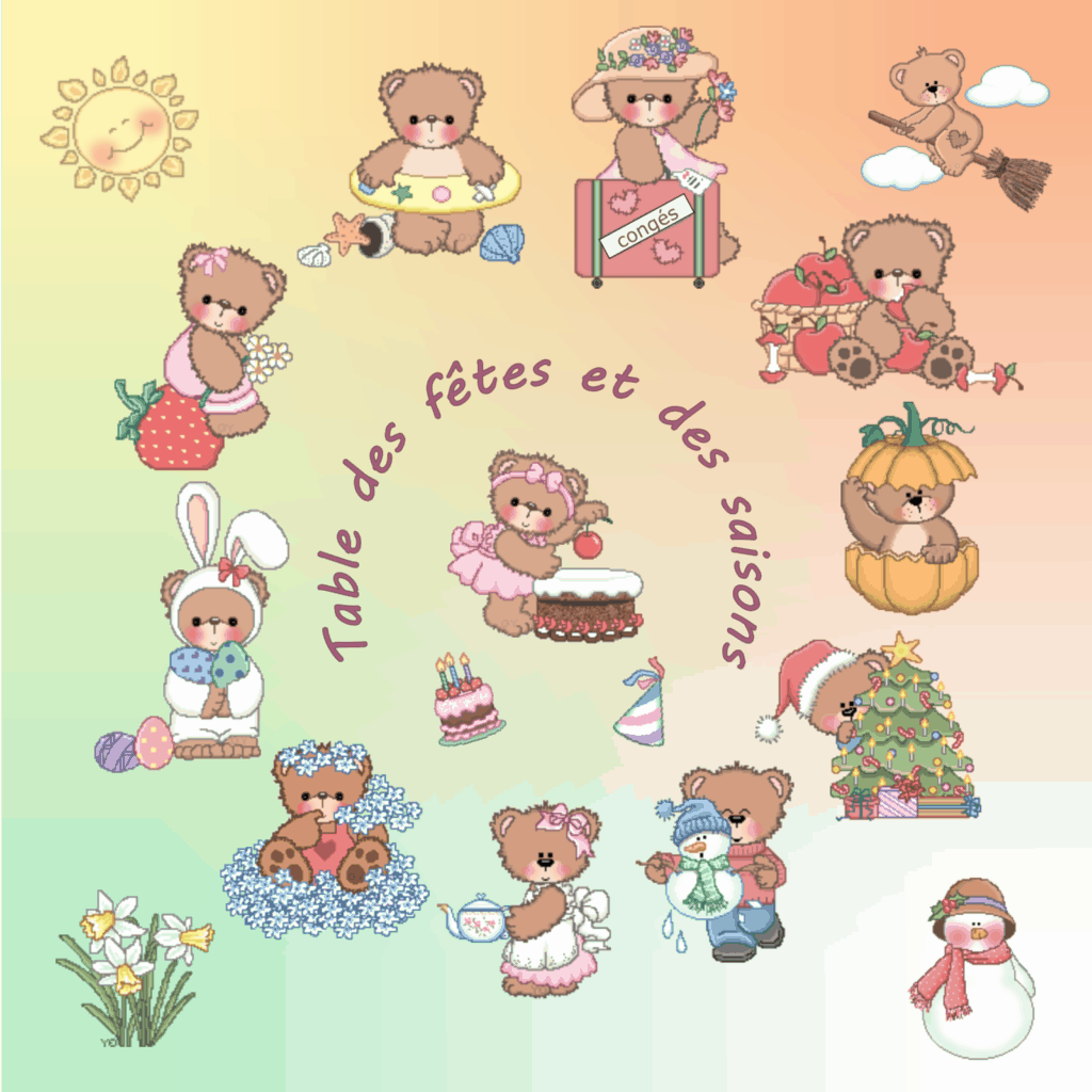 Table des fêtes et des saisons chez MaM