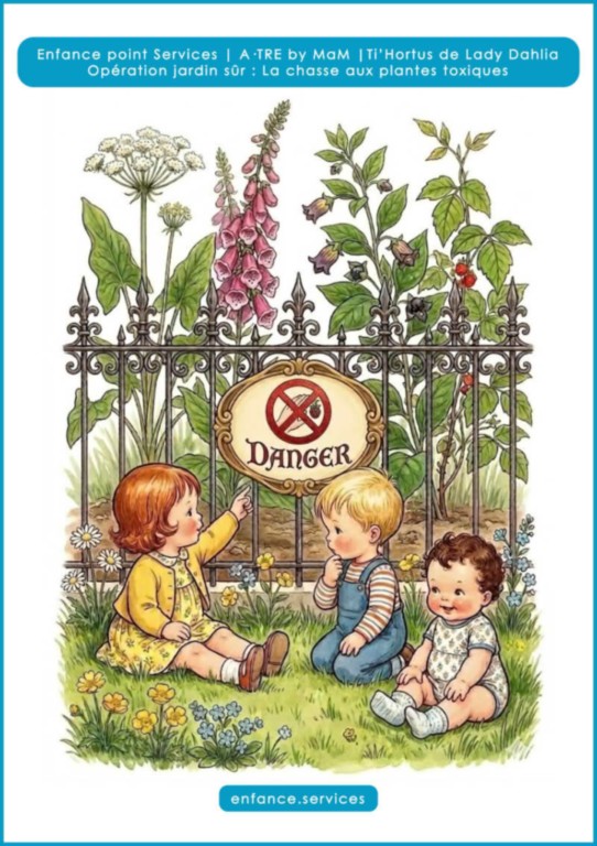 Pas de plantes toxiques au jardin des petits | Ti'Hortus par MaM & Lady Dahlia La chasse aux plantes toxiques | Ti'Hortus | Enfance point Services