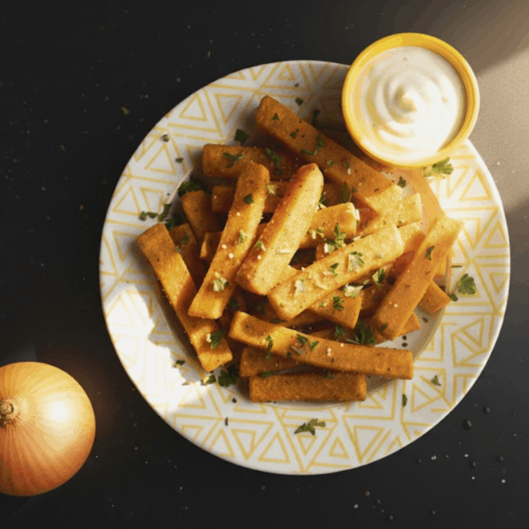 Frites de potiron au four sauce soubise légère Dinette de Dame Rissole