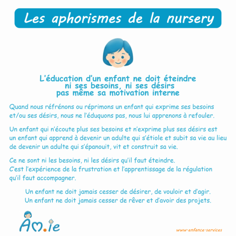 "L'éducation d'un enfant ne doit pas l'éteindre" Paroles de pros - Les aphorismes de la nursery - by Am.ie