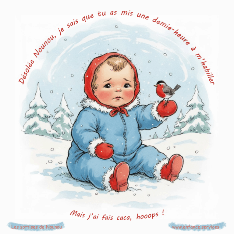 "Désolée Nounou, J'ai fait caca, hoops..." Les sottises de Nounou