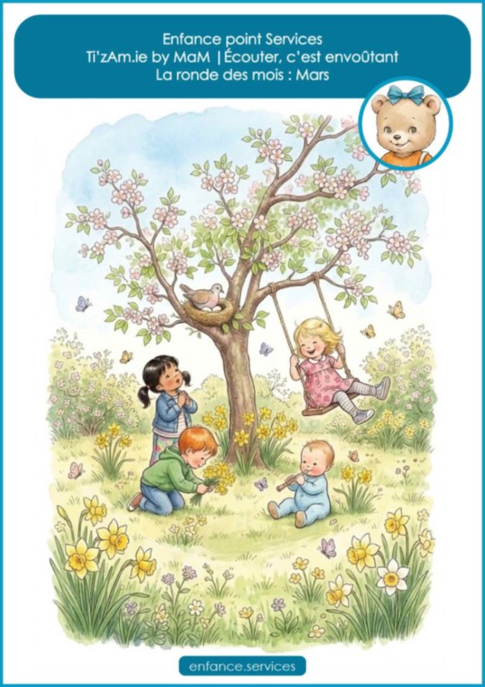 Des comptines pour le mois de mars | Ti'zAm.ie by MaM Playlist de comptines de mars | Écouter, c'est envoûtant | Ti'zAm.ie
