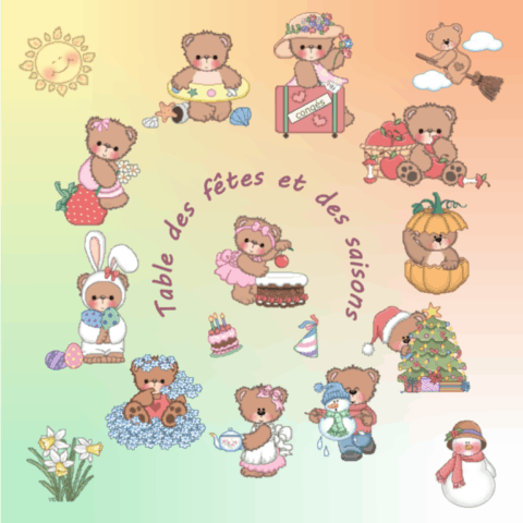 Table des fêtes et des saisons chez MaM